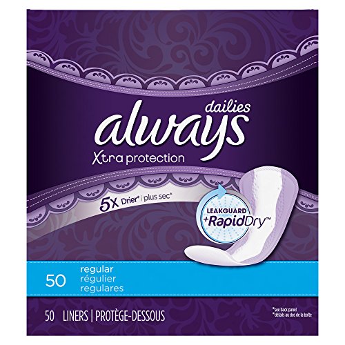 Siempre Xtra protección Regular diario forros 50 Count (paquete de 6)