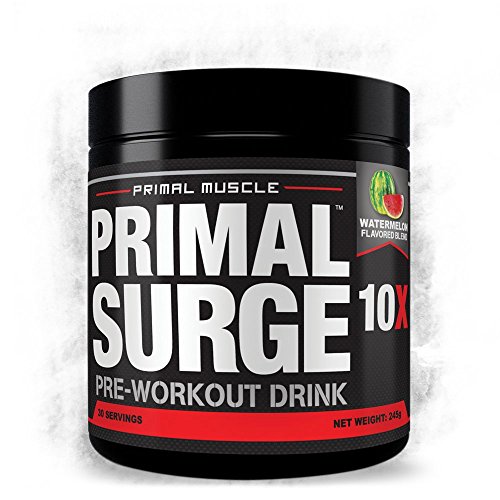 PRIMIGENIA 10 X - votada mejor bebida de Pre entrenamiento para hombres y mujeres. Utiliza para energía pre-entrenamiento, la construcción de músculo y la pérdida de grasa. Gran sabor sabor de la sandía - 30 porciones