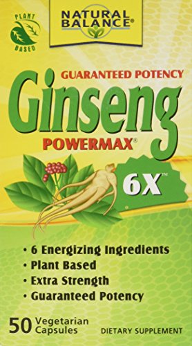 Natural Balance 2000 mg Ginseng Powermax 6 x suplemento herbario, cuenta 50