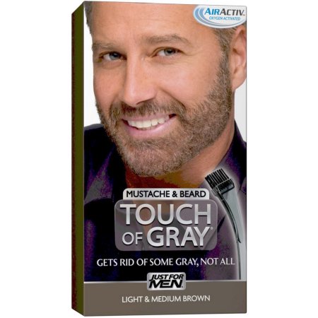 Just For Men Touch of Grey Color de cabello el bigote y la barba del kit luz y Mediana Brown B-25-35 1 ea (paquete de 6)