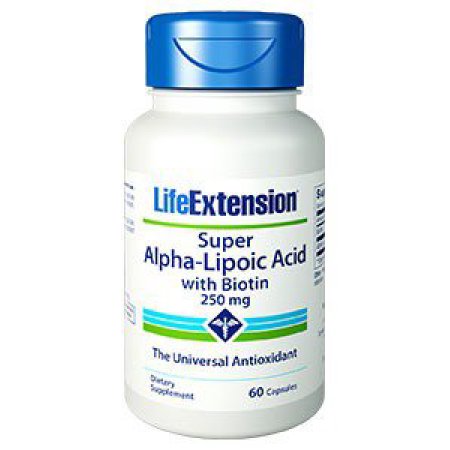 Súper ácido alfa lipoico w - biotina 250mg 60 Caps Life Extension