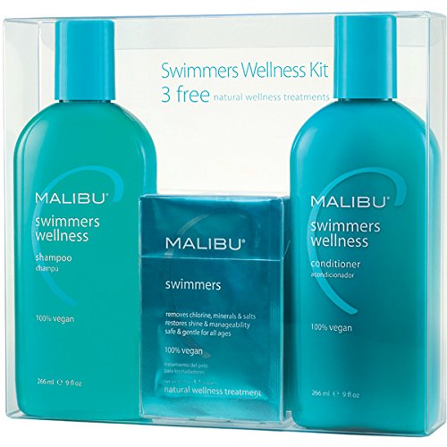 Malibu nadadores Wellness tratamiento Kit, 9 oz Shampoo, acondicionador de 9 oz y 0.17 oz tratamiento bienestar