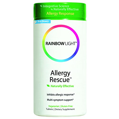 Arco iris luz alergia rescate suplemento alimenticio basado en alimentos comprimidos, frasco de 60 cápsulas