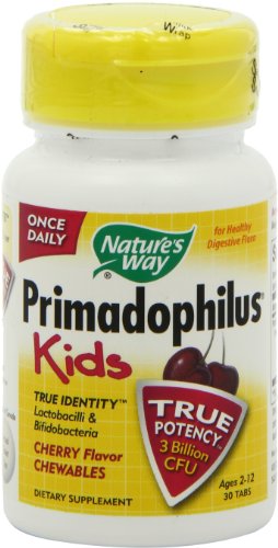 Forma Primadophilus de la naturaleza para niños, cereza, 30 tabletas masticables de Count (paquete de 2)