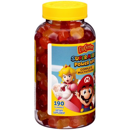 L'il Critters ™ Super Mario ™ Power Ups completa de los Suplementos Dietéticos de multivitaminas Gummies Botella 190 ct