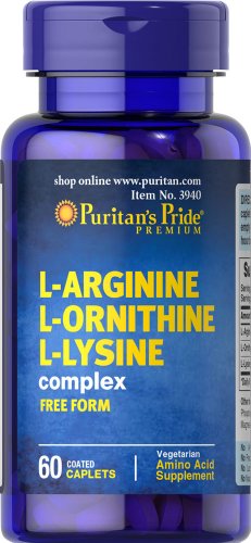Pride L-arginina L-ornitina L-lisina-60 tabletas de Puritan