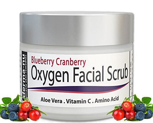 Exfoliante facial - arándano arándano Anti oxidante cara exfoliante Scrub por Derma-nu - con Aloe Vera, vitamina C y aminoácidos - 2oz