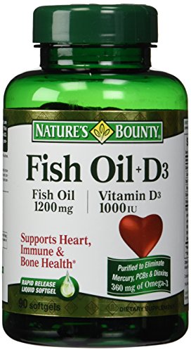 Aceite de pescado de generosidad de la naturaleza vitamina D 1000 IU, 90 Softgels (paquete de 2)