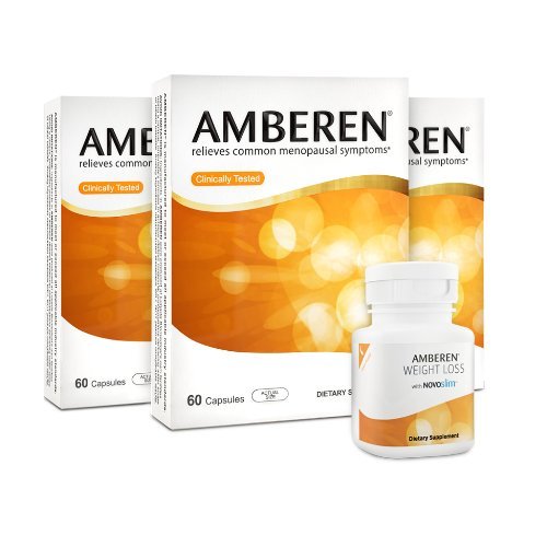 Amberen - suplemento alivio menopausia sofocos, irritabilidad, insomnio, baja Libido, empalme y dolor muscular y otros síntomas de la menopausia (curso de 3 meses)