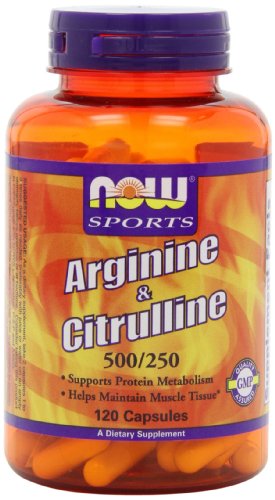 Ahora alimentos Arginina 500mg y citrulina 250mg, cápsulas, 120-Conde