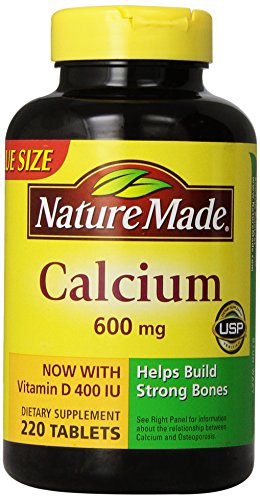 Naturaleza hecha de calcio 600 Mg, vitamina D3, valorar el tamaño y cantidad de 220