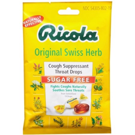 Ricola Azúcar gotas para la garganta de la montaña de la hierba 19 Cada (Pack de 3)