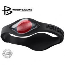 Power Balance - la pulsera de rendimiento Original (negro con las letras de holograma rojo/negro, medio)