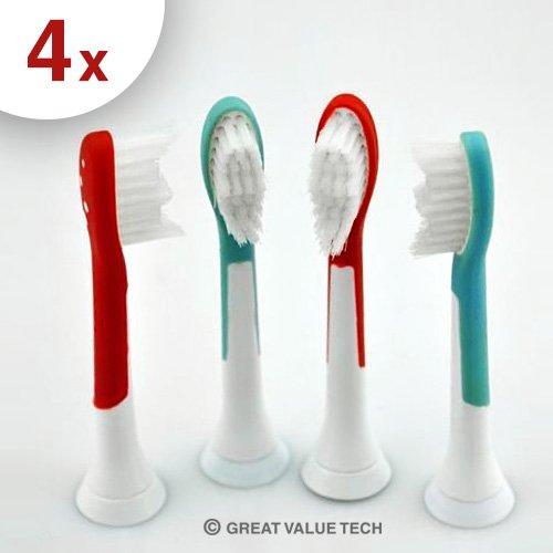 Cabezas de cepillo de dientes de reemplazo gran valor Tech® para tamaño estándar del cepillo Philips Sonicare infantil