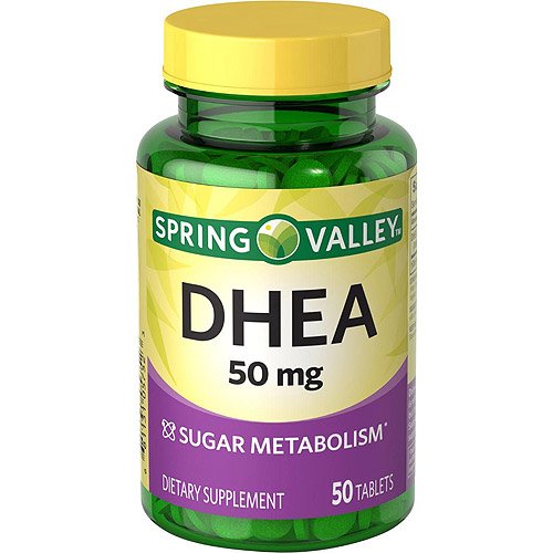 Spring Valley DHEA 50mg suplemento dietético 50 tabletas azúcar metabolismo vitalidad