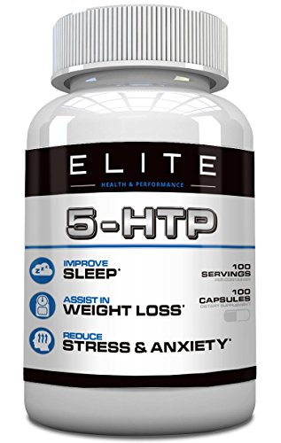 Rendimiento y salud Elite 5-HTP 100MG, 100 estrés y la ansiedad alivio cápsulas