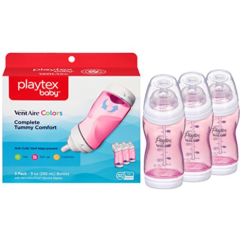 Playtex Ventaire Advanced botella, rosa, 9 onzas (paquete de 3)