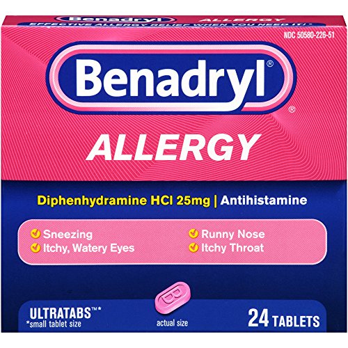 Alergia Benadryl Ultratab tabletas, 24 Count (paquete de 2)