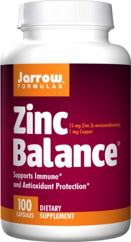 Jarrow Formulas Balance de Zinc 15 mg, apoyo inmunológico y protección antioxidante, 100 cápsulas