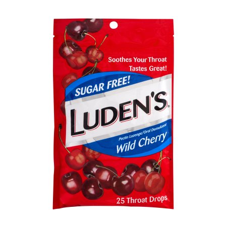 Luden's Wild Cherry Sin Azúcar gotas para la garganta 25 ct
