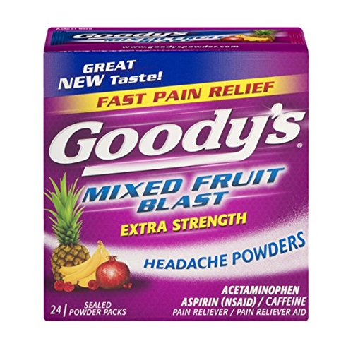 Goody de dolor de cabeza en polvo, mezclada frutas Blast, cuenta 24