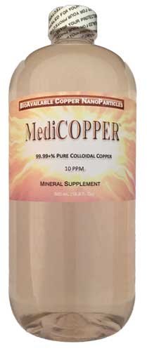 MediCOPPER - verdadero cobre coloidal - 500 mL (16.9 Fl Oz) claro BPA gratis botella de PETE