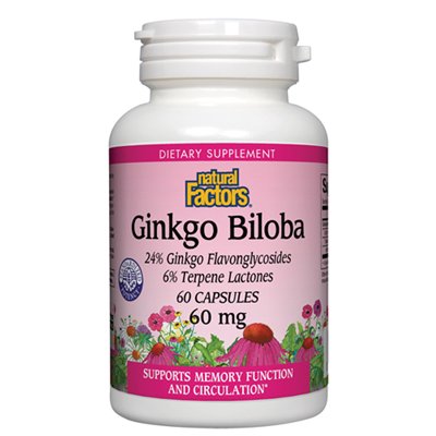 Factores naturales Ginkgo Biloba 60mg, 60 cápsulas