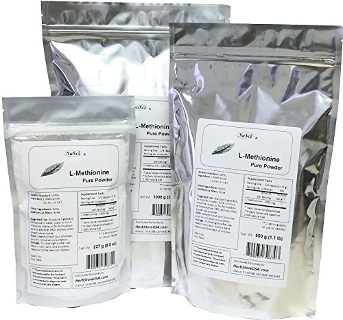 NuSci L-metionina en polvo puro (500 gramos (1,1 lb))