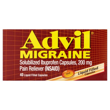 Advil llenadas líquido cápsulas migraña 40 ct