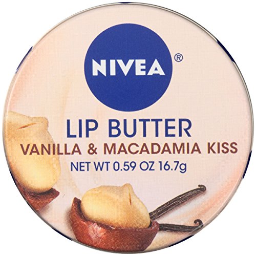 Suelta lata NIVEA labio mantequilla, vainilla y Macadamia beso, 0,59 onzas