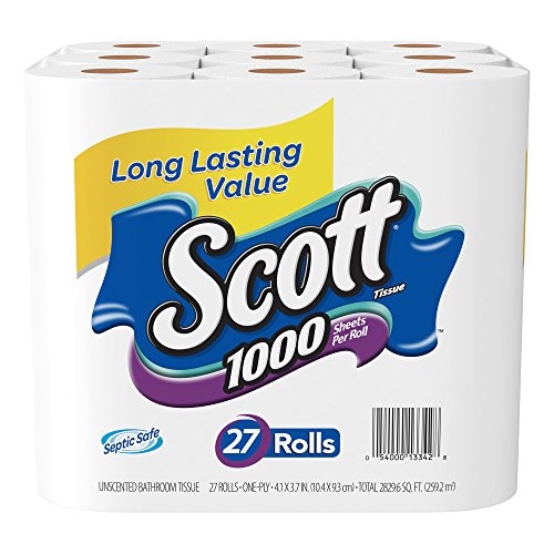 Higiénico de la Scott 1000, una hoja, hoja de 1000 rollos (cuenta 27)