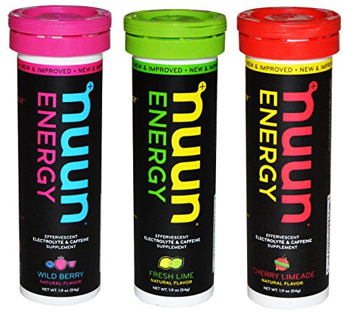 Nuun energía, vitamina B y cafeína mayor electrolito beber pastillas, mezclada sabores (tubos 3/10 fichas por tubo)