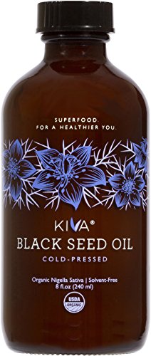 Aceite de semilla negro de Kiva - orgánico, frío y crudo - 8 onzas (botella de vidrio), precio del producto nuevo!