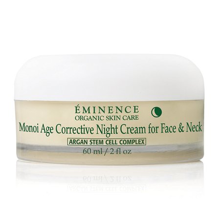 Crema de noche correctivo de Monoi edad eminencia orgánicos para la cara y cuello 2 oz