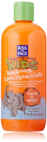 Beso mi cara Natural niños U naranja elegante burbuja lavado, baño de burbujas y colada del cuerpo, botella de 12 onzas