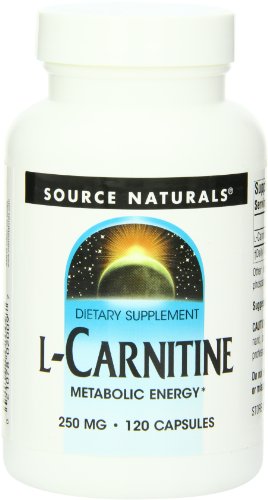 Fuente naturales L-carnitina, 250mg, 120 cápsulas