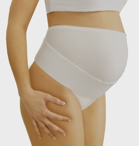 Elástico de gran comodidad ayuda médica cinturón de maternidad para madres embarazadas. Recomendado por los médicos de EU. (XL, blanco)
