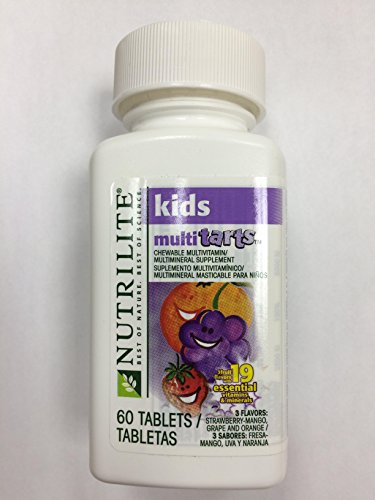 NUTRILITE ® Kids MultiTarts masticable multivitaminas/multiminerales 60 comprimidos, 3 sabores: fresa-Mango, uva y naranja