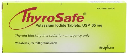 Thyrosafe tabletas de yoduro de potasio, 65 Mg, 20-Conde