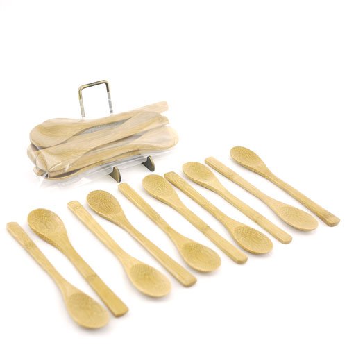 Marca BambooMN - cucharitas de bambú sólido 6,25"- 10 piezas