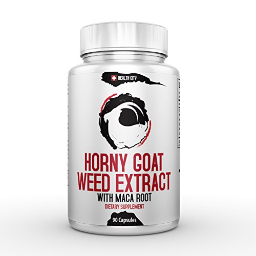 Horny Goat Weed extracto Maca raíz 1098mg 90 cápsulas - Energía Natural y refuerzo de Libido para hombres y mujeres, mayor rendimiento y deseo y corteza de Yohimbe, Ginseng polvo herbario, Made in USA