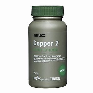 GNC cobre 2, vegetariana tabletas, ea 100