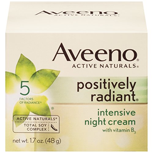 Crema de Aveeno positivamente radiante noche intensivo con vitamina B3, 1,7 onzas (paquete de 3)