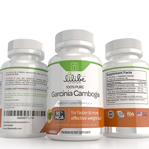 100% puro Garcinia Cambogia 95% HCA mejor peso pérdida píldoras para las mujeres y los hombres mayor potencia disponible perder peso rápido y quemar grasa 90 fácil de tragar cápsulas Made in USA 100% garantía de satisfacción