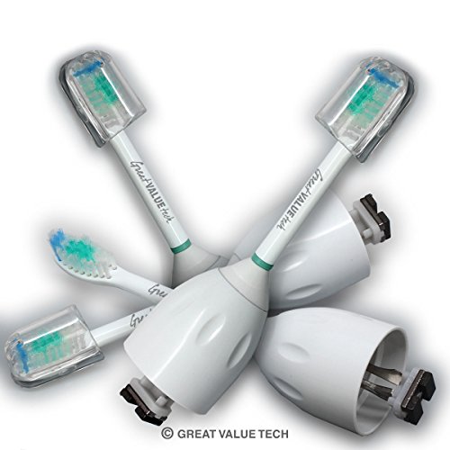 Gran valor Tech ® E serie reemplazo para Philips Sonicare esencia, Xtreme, Elite y avance (4-pack)