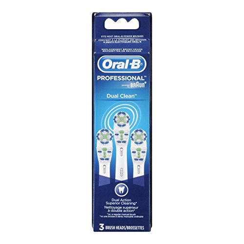 Oral-B Dual Clean recambio cepillo de dientes eléctrico cabezal, 3 cuenta