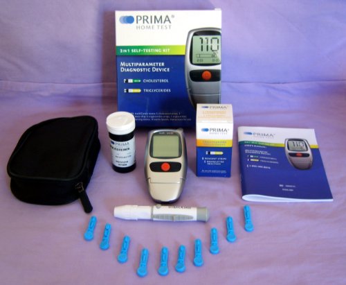 PRIMA de colesterol y triglicéridos 2 en 1 medidor casero Kit sistema aprobado por la FDA!