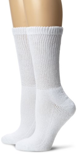 Calzado del Dr. Scholl calcetines de las mujeres 2 Pack Diabetes circulatorio equipo, blanco, 9-11 calcetín/4-10