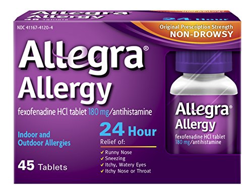 Alivio de alergia Allegra 24 horas, 180 mg, 45-cuenta