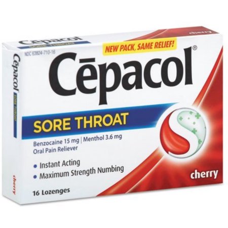 Cepacol Dolor de garganta Oral Analgésico Lozenges Cherry 16 ea (paquete de 6)